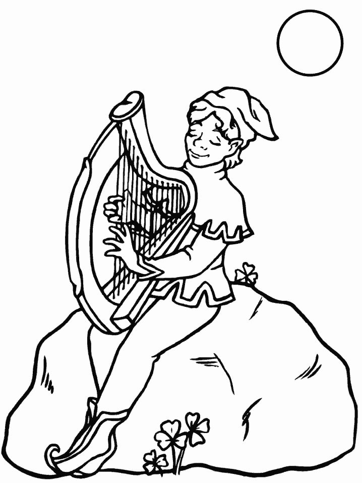 Desenho de Harpa Angelical para Colorir