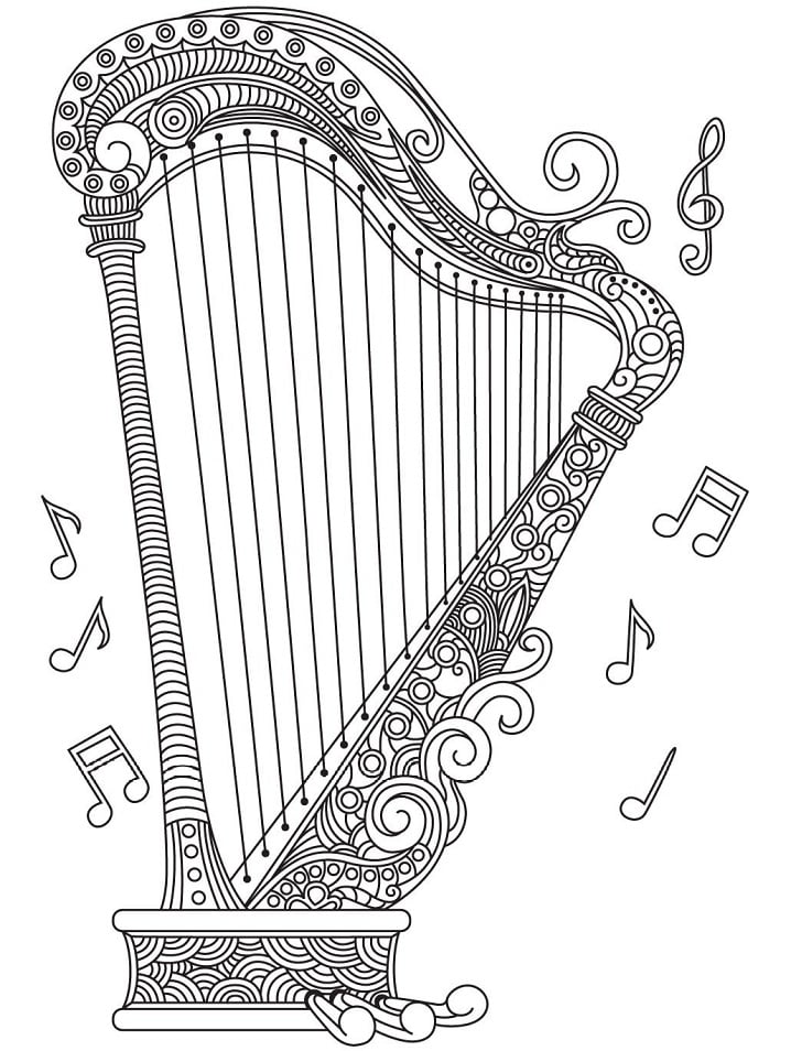 Desenho de Harpa Grande para Colorir