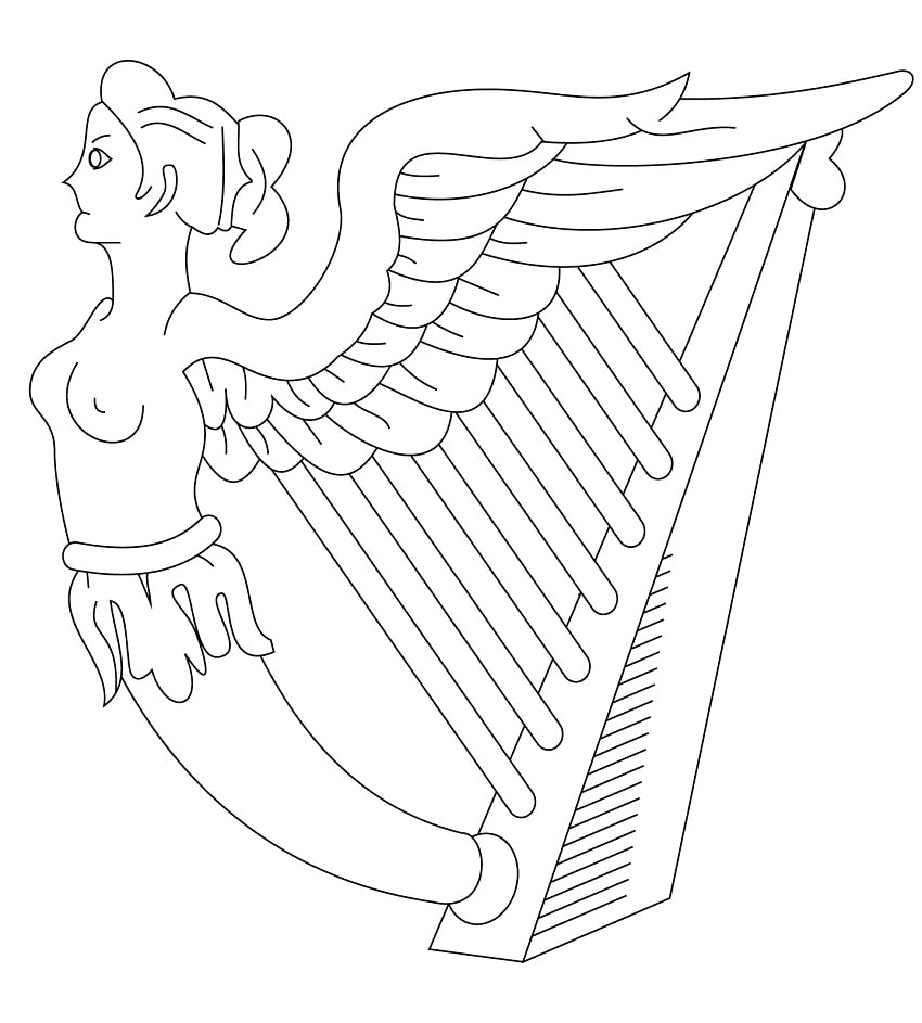 Desenho de Harpa Infantil para Colorir
