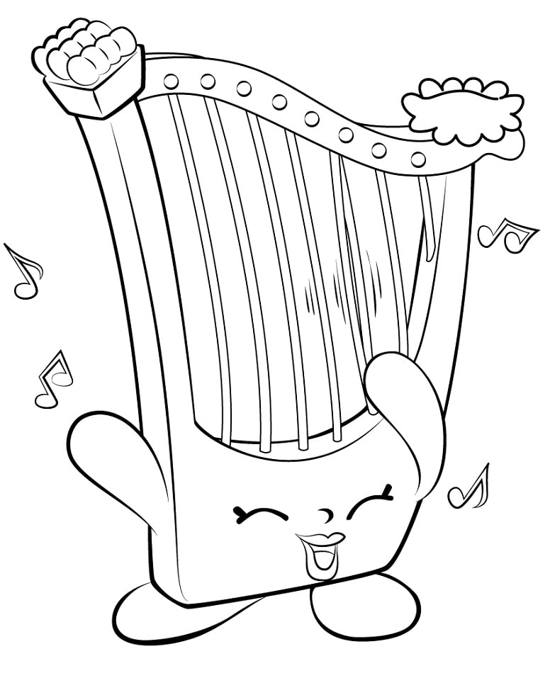 Desenho de Harpa para Imprimir Lápis de Cor