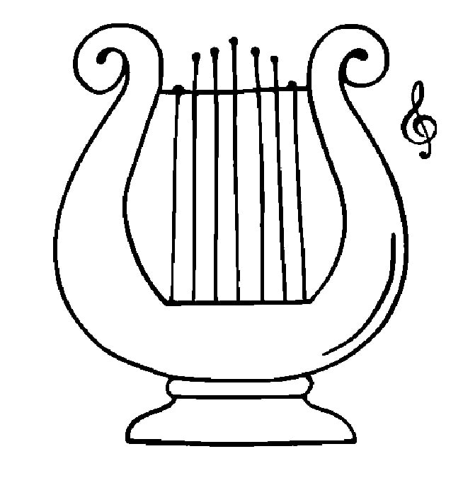 Desenho de Harpa Simples para Colorir
