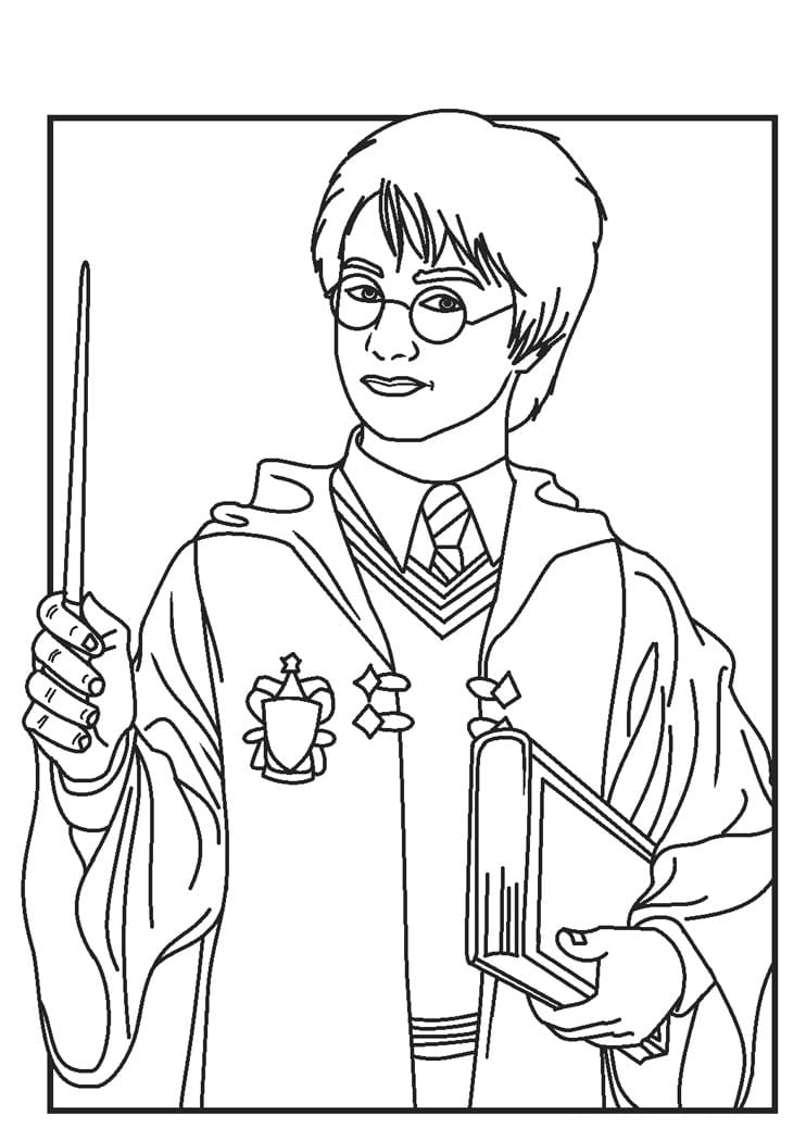 Desenho de Harry Potter Bonito para Colorir