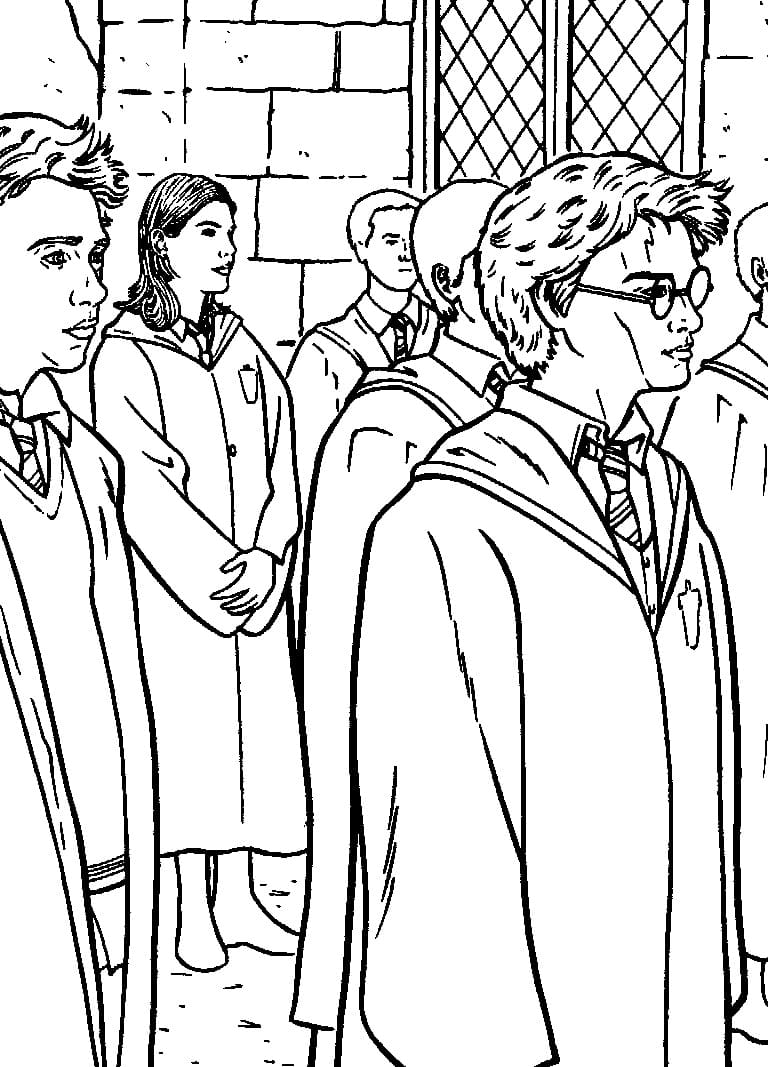 Desenho de Harry Potter Castelo para Colorir