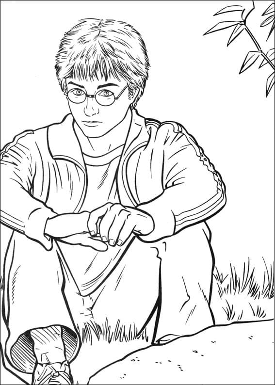 Desenho de Harry Potter e Dumbledore para Colorir