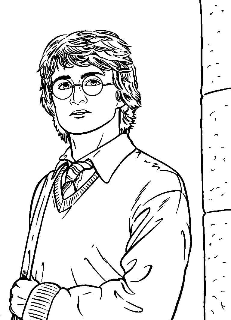 Desenho de Harry Potter Kawaii para Colorir
