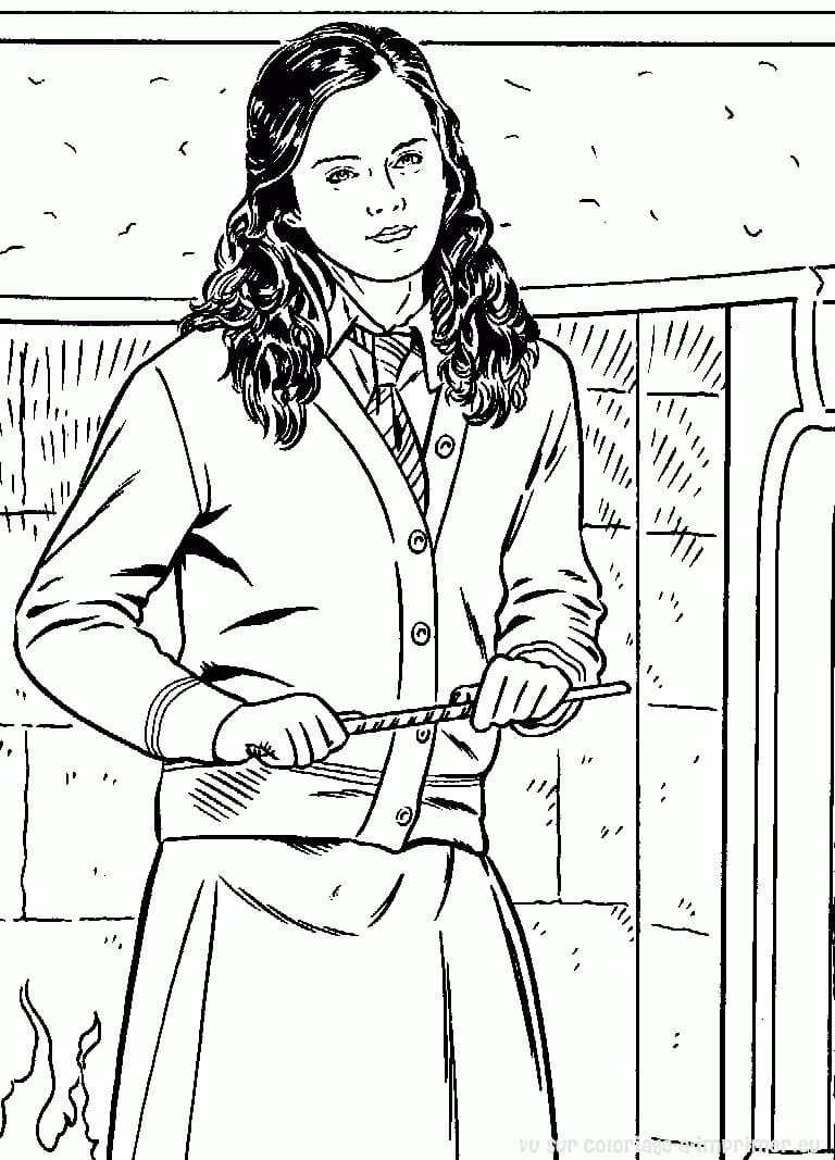 Desenho de Hermione Granger Bonita para Colorir