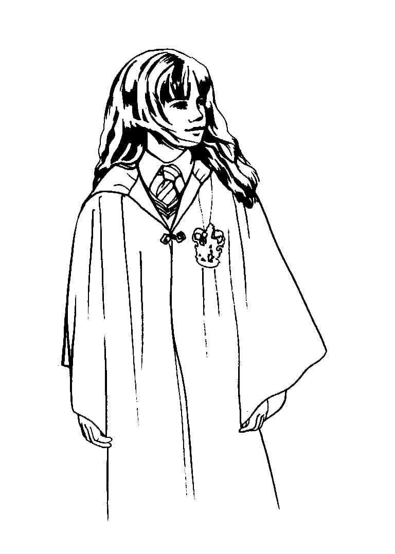 Desenho de Hermione Granger Realista para Colorir