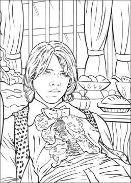 Desenho de Ron Weasley para Pintar Giz de Cera