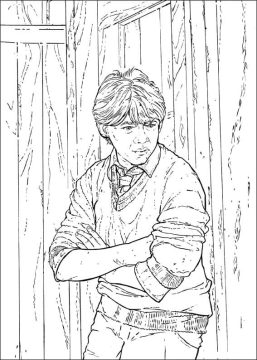Desenho de Ron Weasley Simples para Colorir