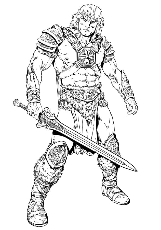 Desenho de He Man e Forte para Colorir