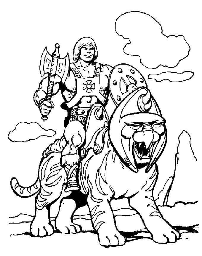 Desenho de He Man e Legal para Colorir