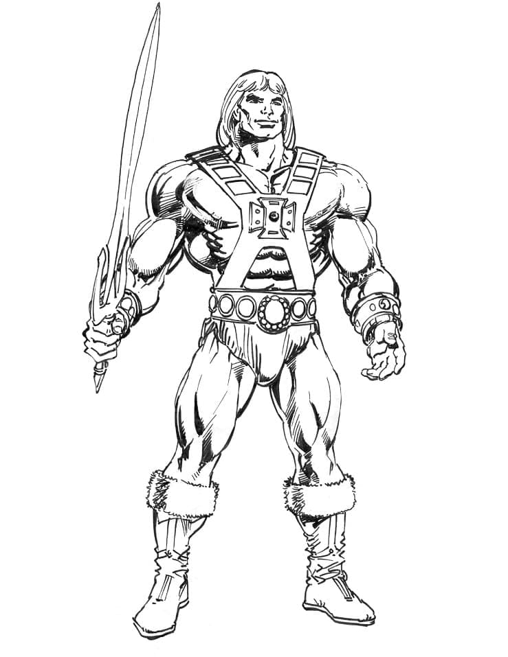 Desenho de He Man Sorrindo para Colorir