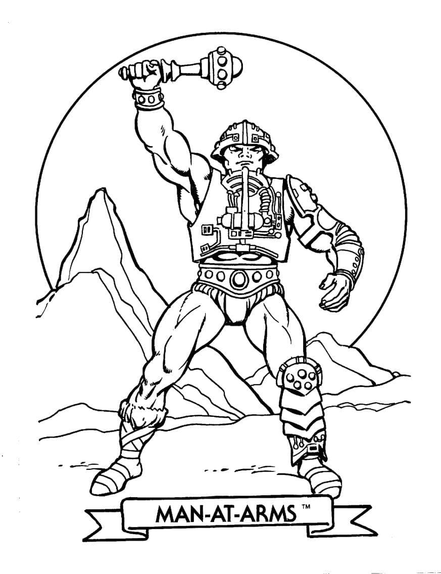 Desenho de Heman com Espada para Colorir