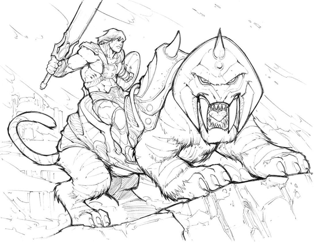 Desenho de Heman Simples para Colorir