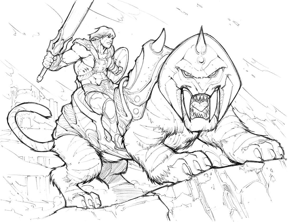 Desenho de Heman Simples para Colorir