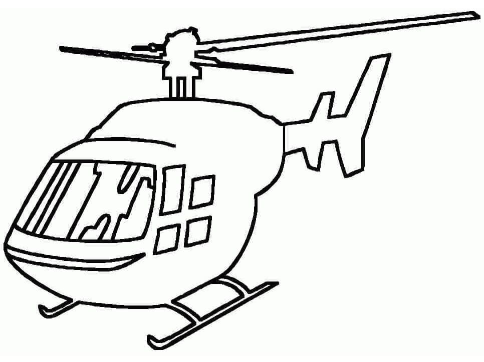 Desenho de Helicóptero dos Bombeiros para Colorir