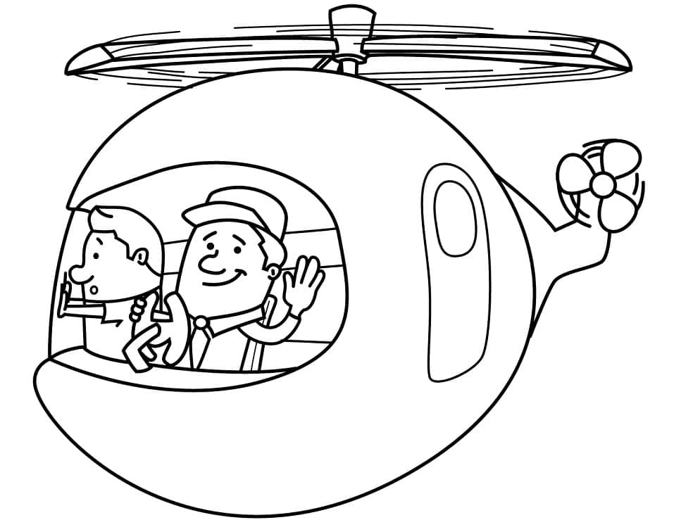Desenho de Helicóptero para Imprimir Lápis de Cor