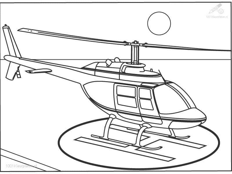 Desenho de Helicóptero Perfeito para Colorir