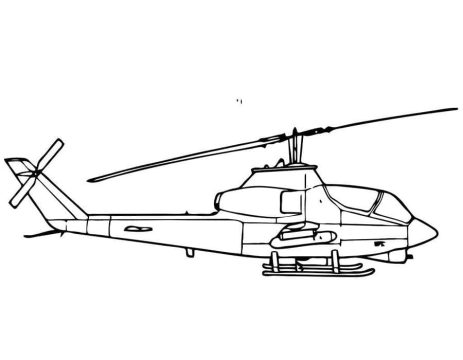 Desenho Imprimível de helicóptero de Militar para Colorir
