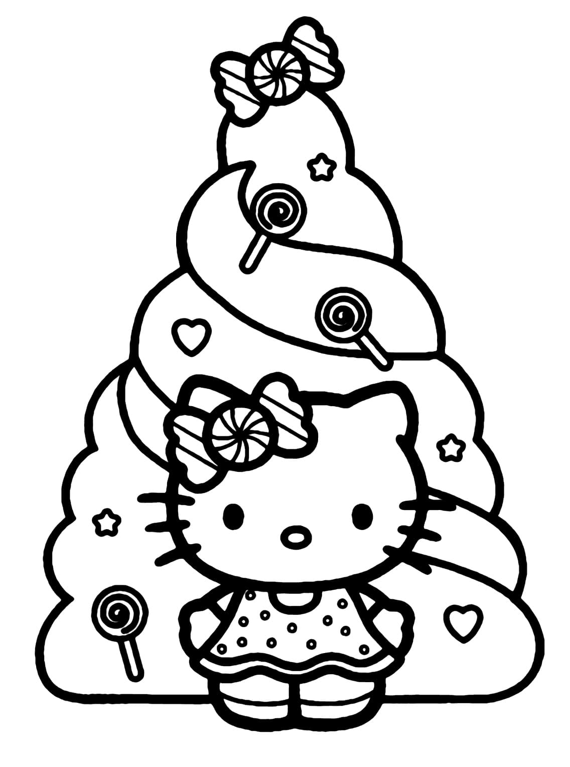 Desenho de Doce Hello Kitty para Colorir