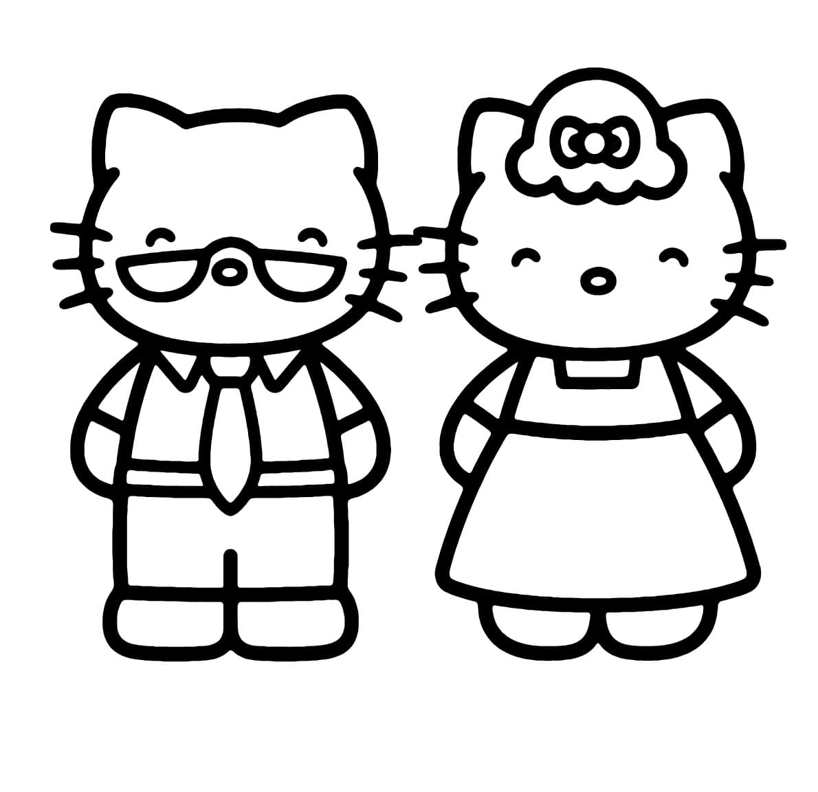 Desenho de País da Hello Kitty para Colorir