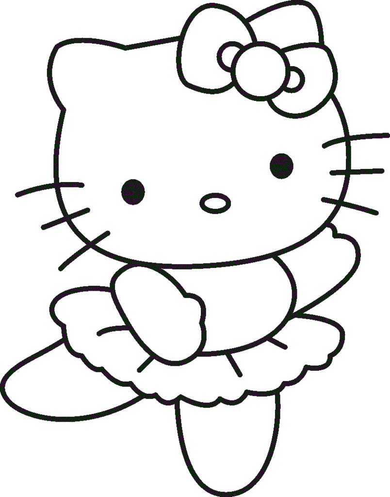 Desenho da Hello Kitty Bailarina para Colorir