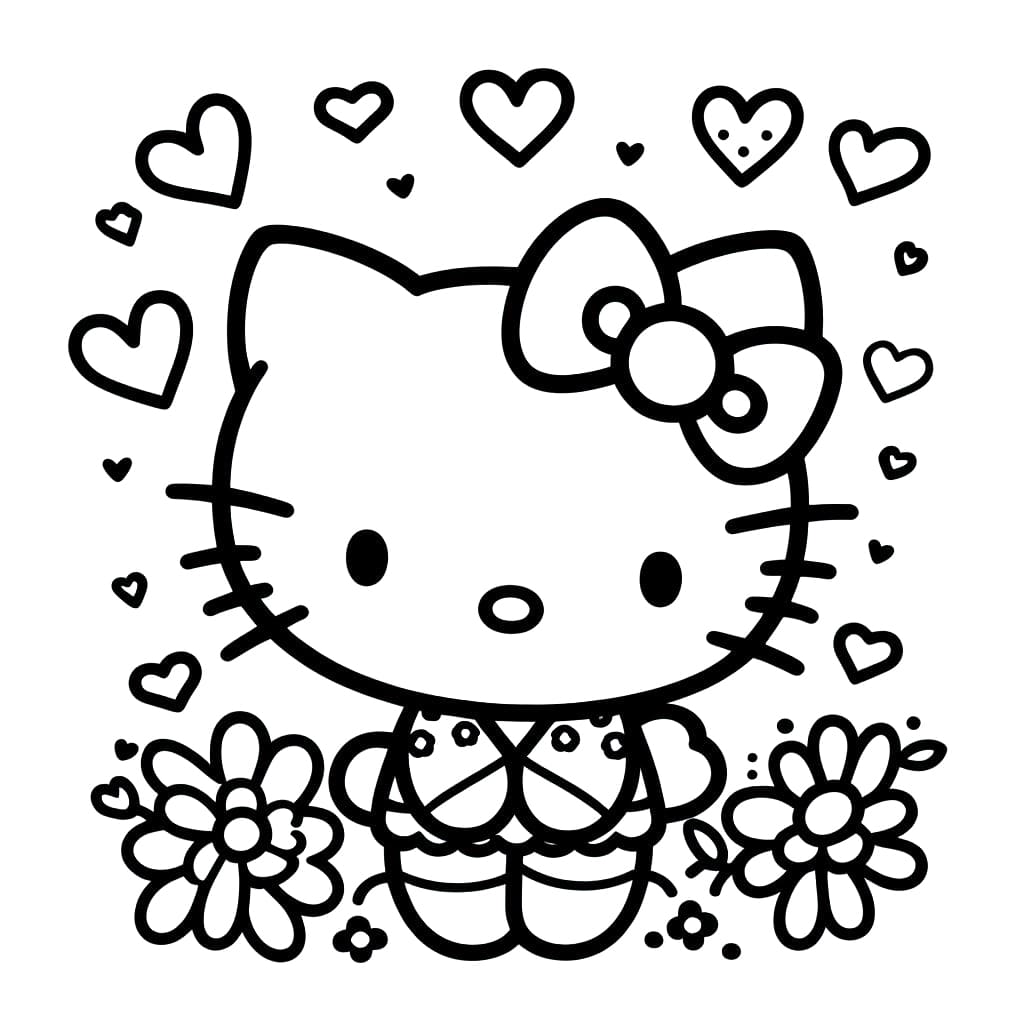 Desenho de Foto de Hello Kitty para Colorir