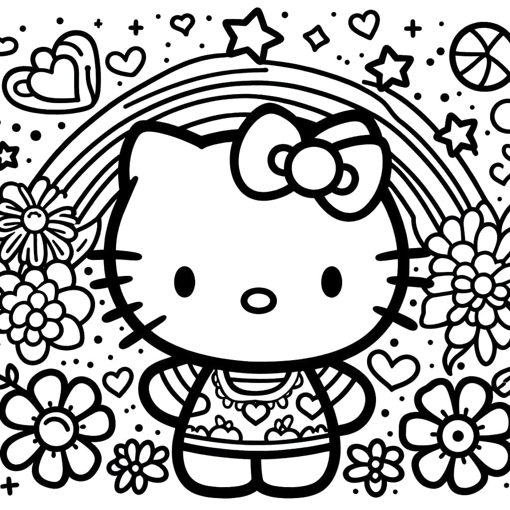 Desenho de Hello Kitty Grátis para Colorir