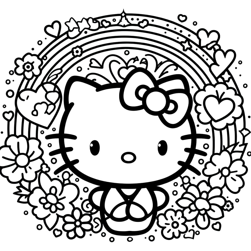Desenho de Hello Kitty Grátis para Crianças para Colorir