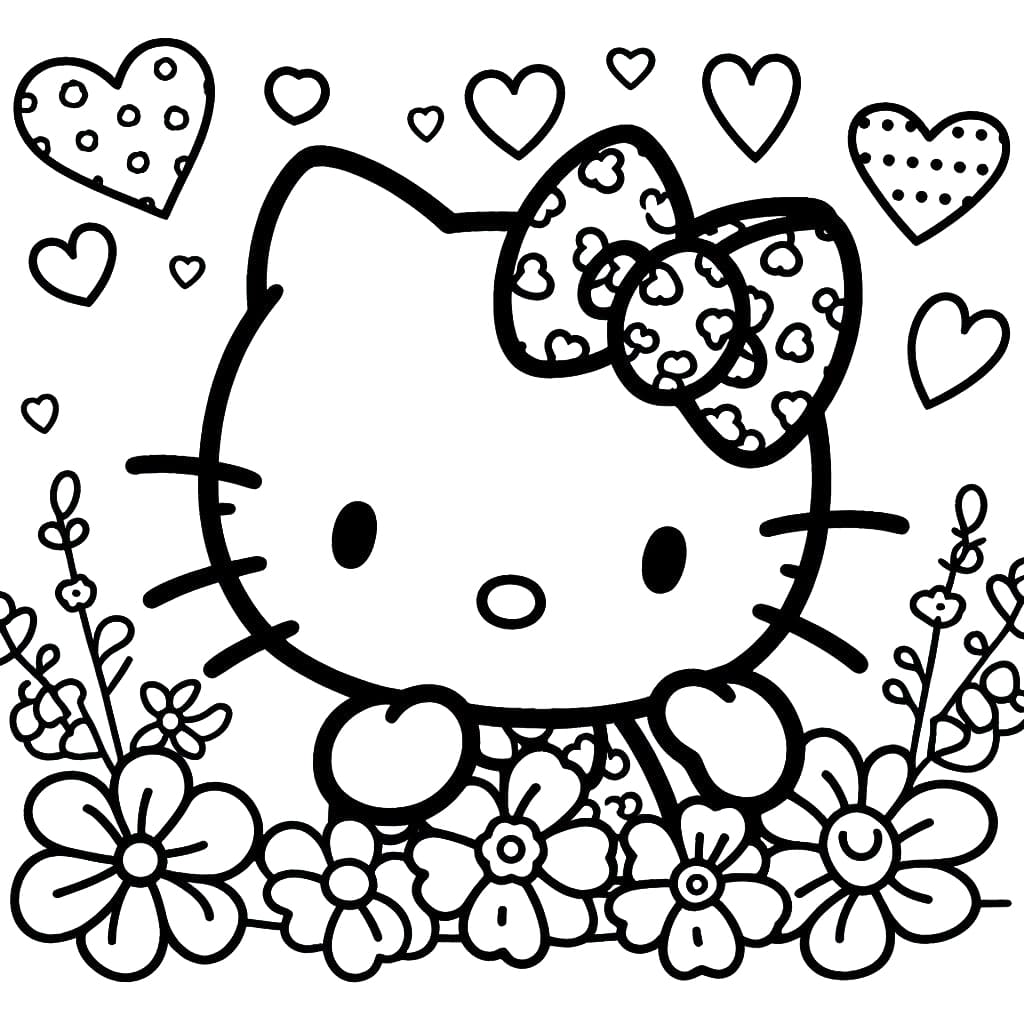 Desenho de Hello Kitty Imprimivel para Colorir