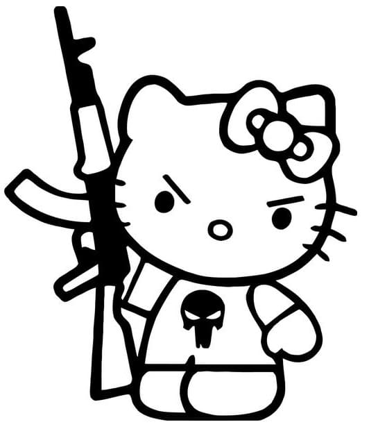 Desenho de Hello Kitty Irritada para Colorir