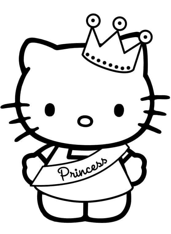 Desenho de Hello Kitty Princesa para Colorir