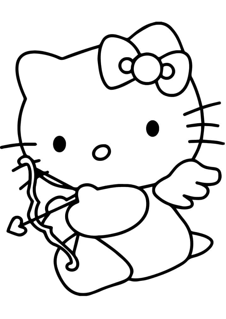 Desenho Hello Kitty Cúpido para Colorir