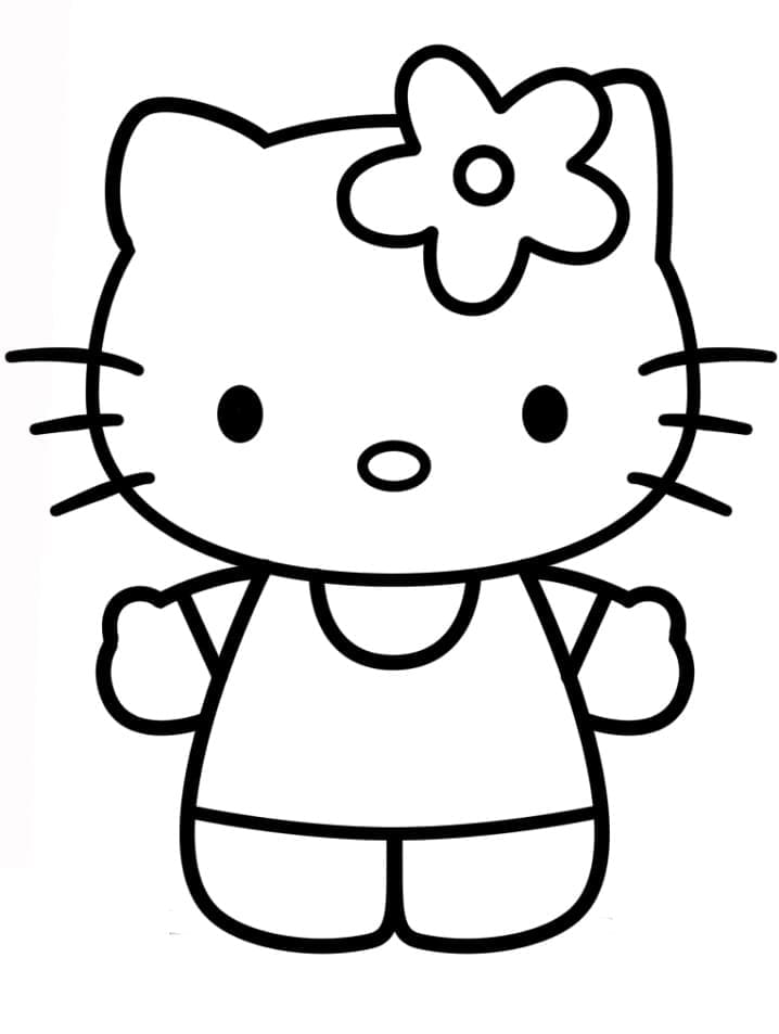 Desenho Hello Kitty Fácil para Colorir