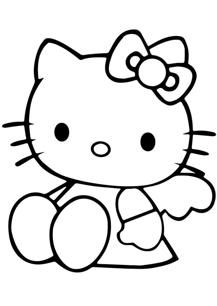 Desenho Hello Kitty Fofa para Colorir