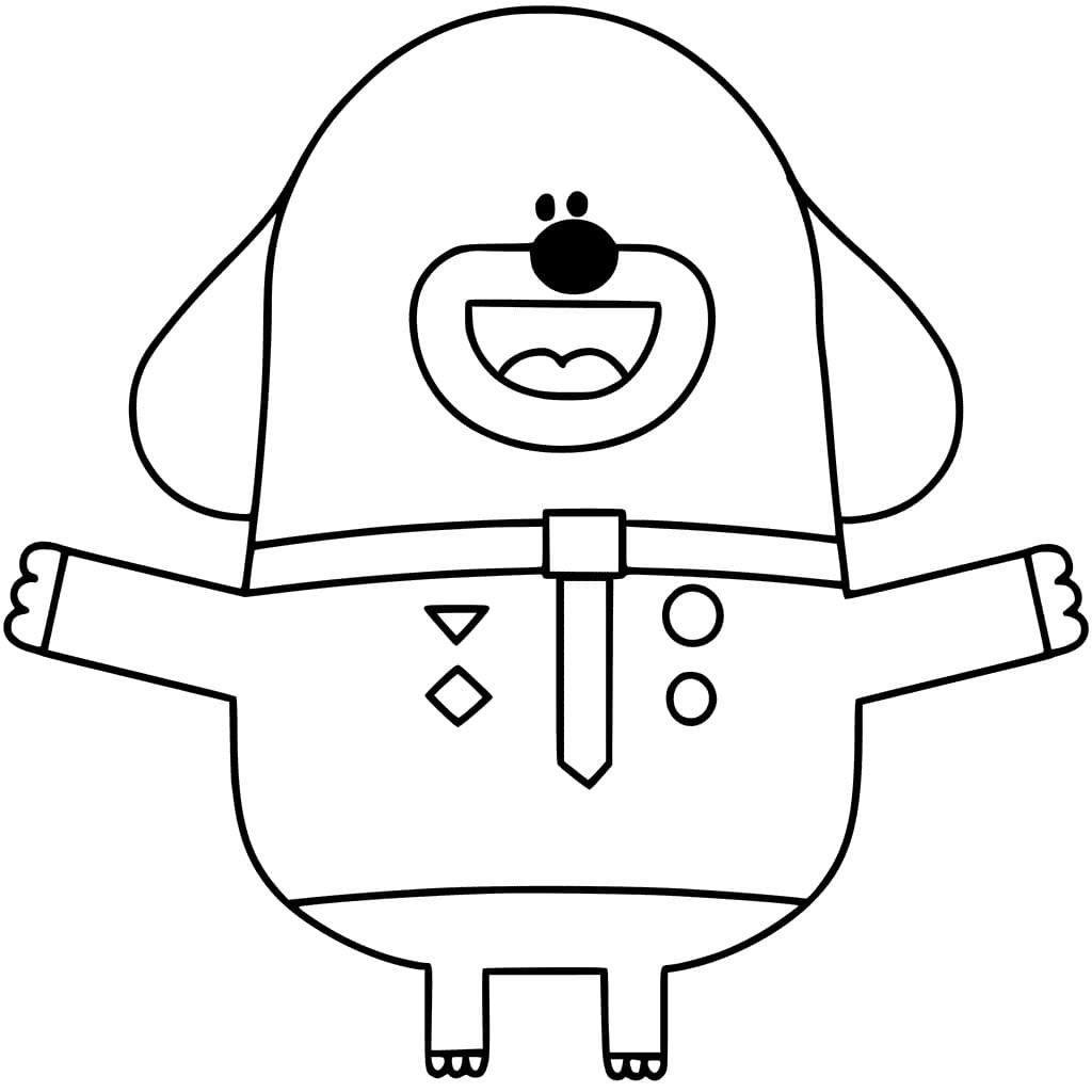 Desenho de Duggee Feliz para Colorir