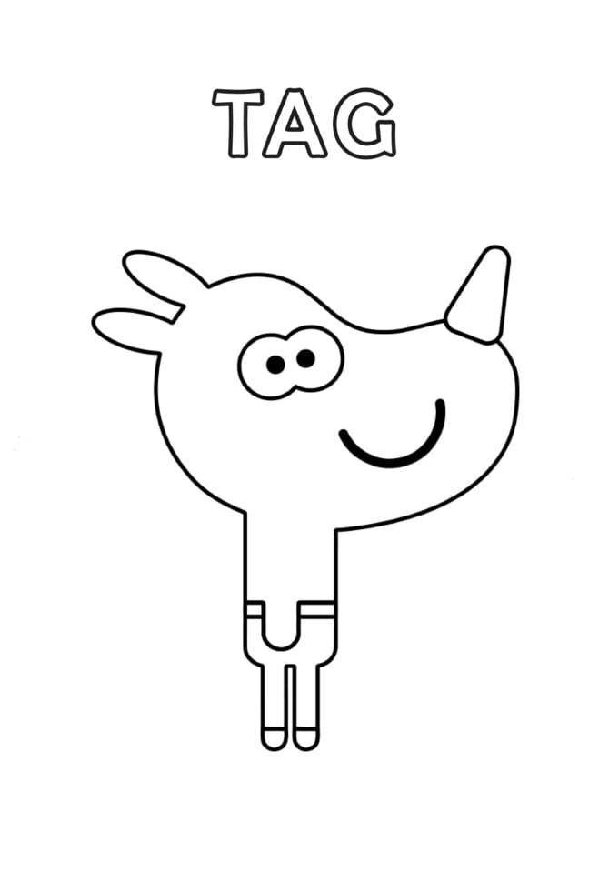Desenho de Tag de Hey Duggee para Colorir