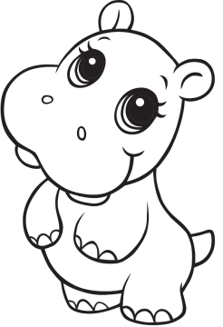 Desenho de hipopótamo para Imprimir lápis de Cor