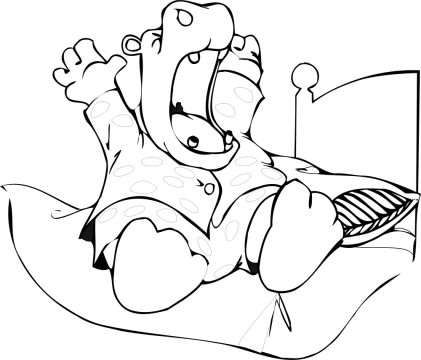 Desenho de hipopótamo para Pintar Giz de Cera