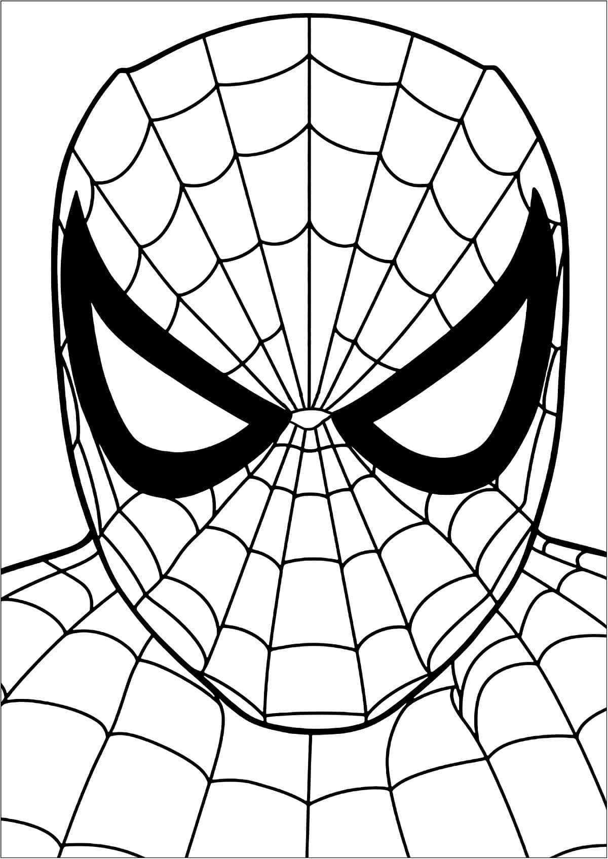 Desenho de Homem Aranha com Máscara para Colorir