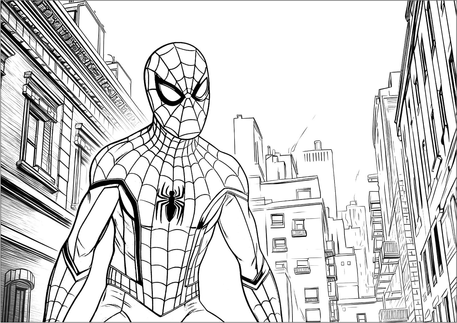 Desenho de Homem Aranha Marvel para Colorir