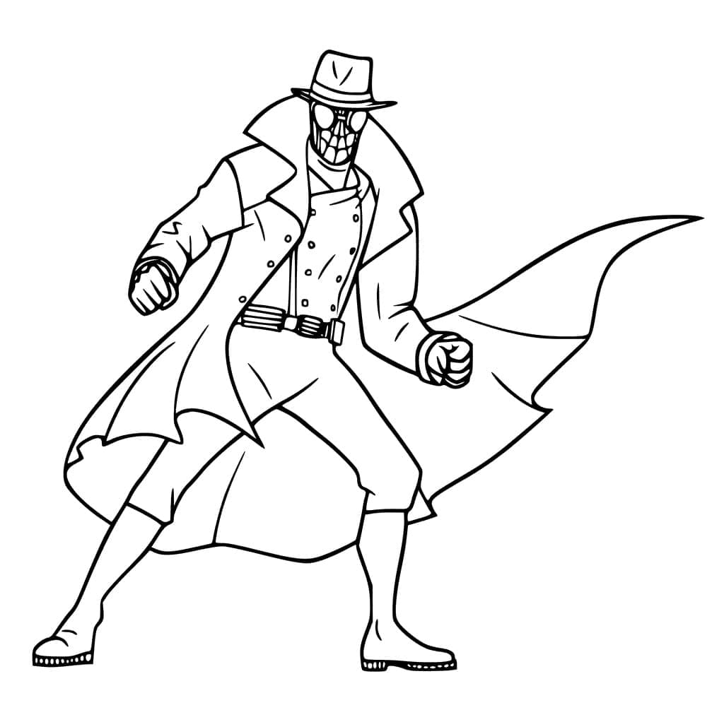 Desenho de Homem Aranha Noir para Colorir