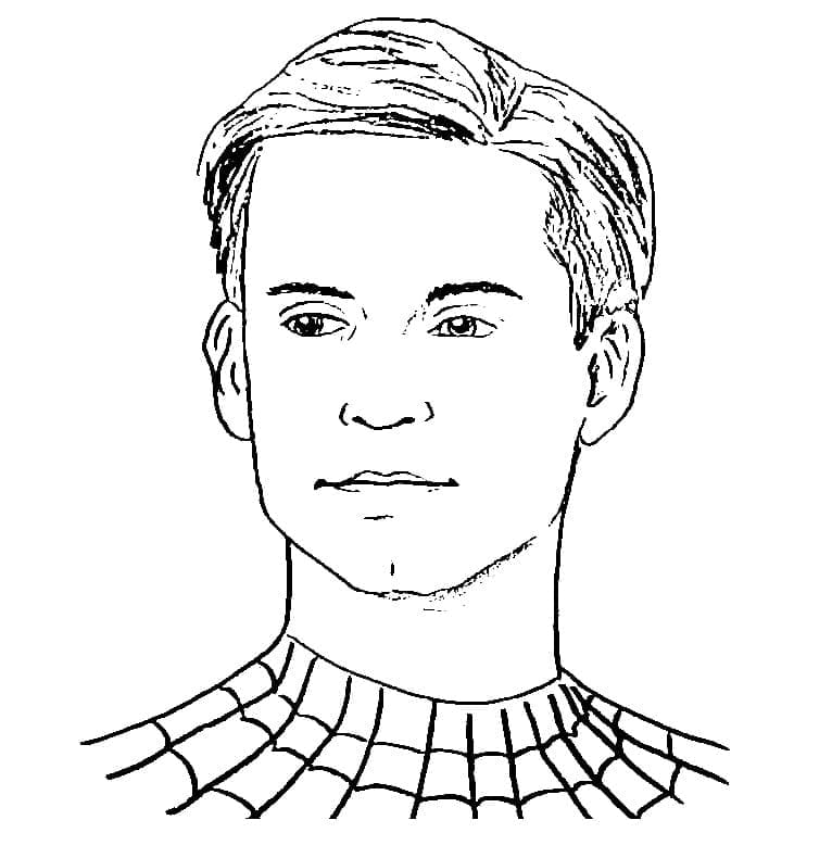 Desenho de Homem Aranha Tobey Maguire para Colorir