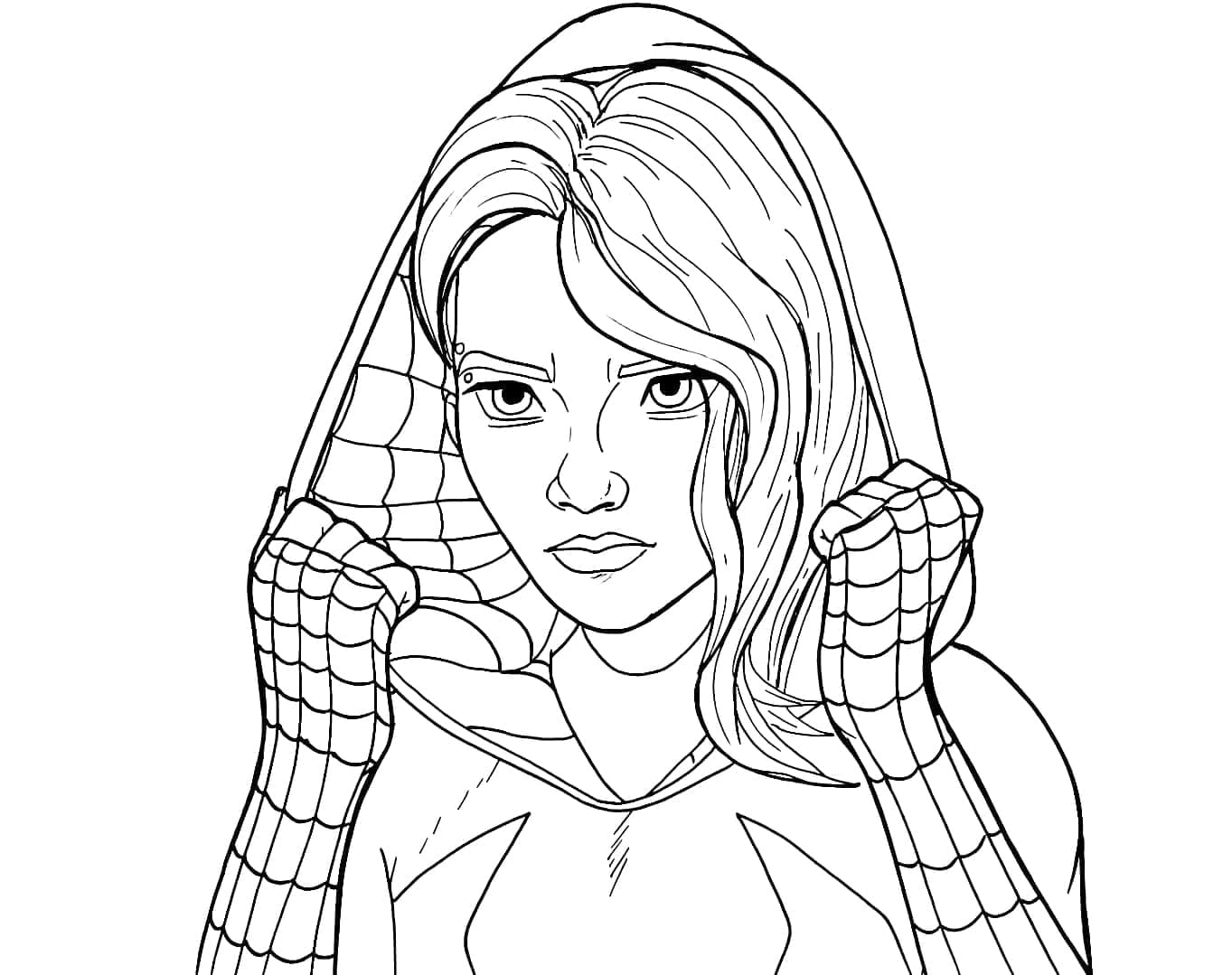 Desenho de Spider Gwen para Colorir