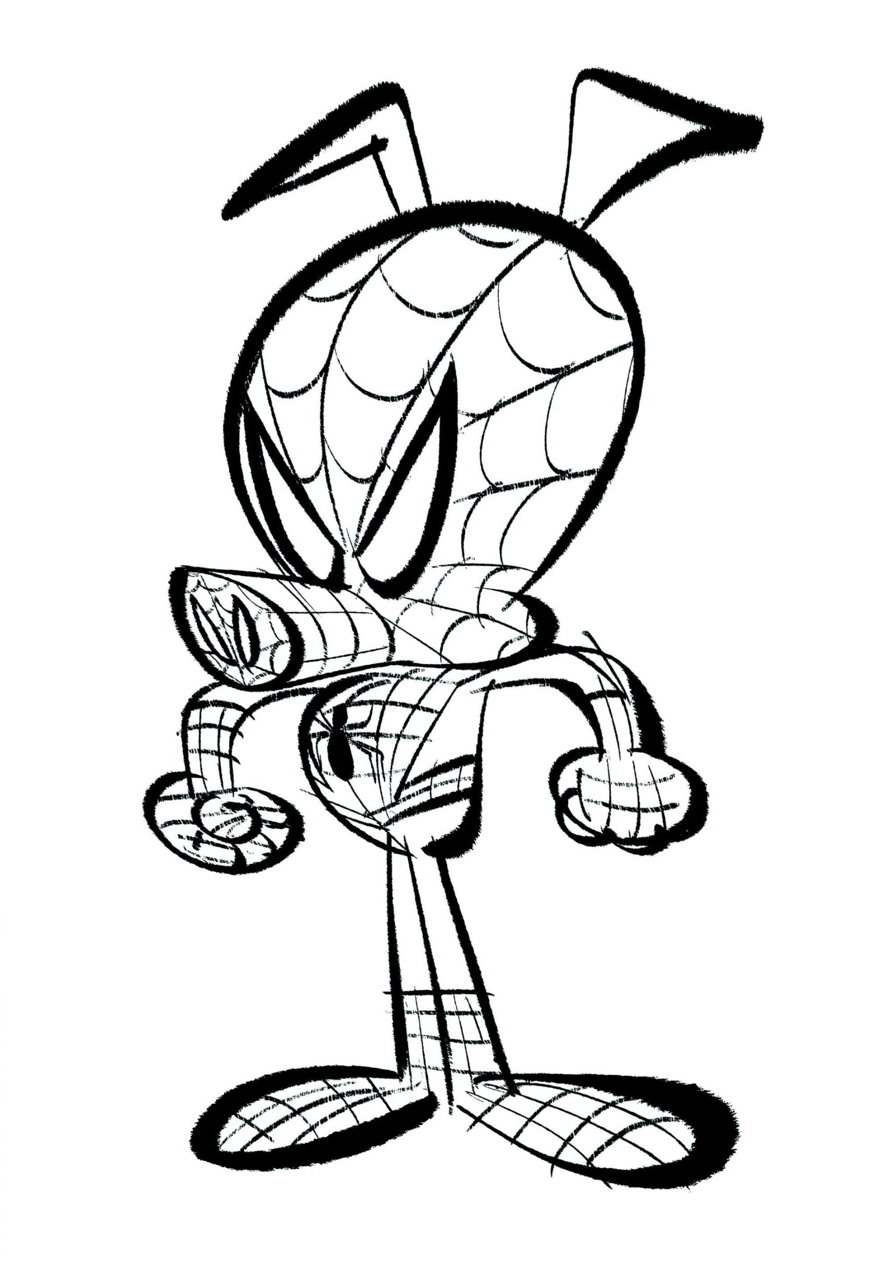 Desenho de Spider Ham Imprimivel para Colorir Scaled 2
