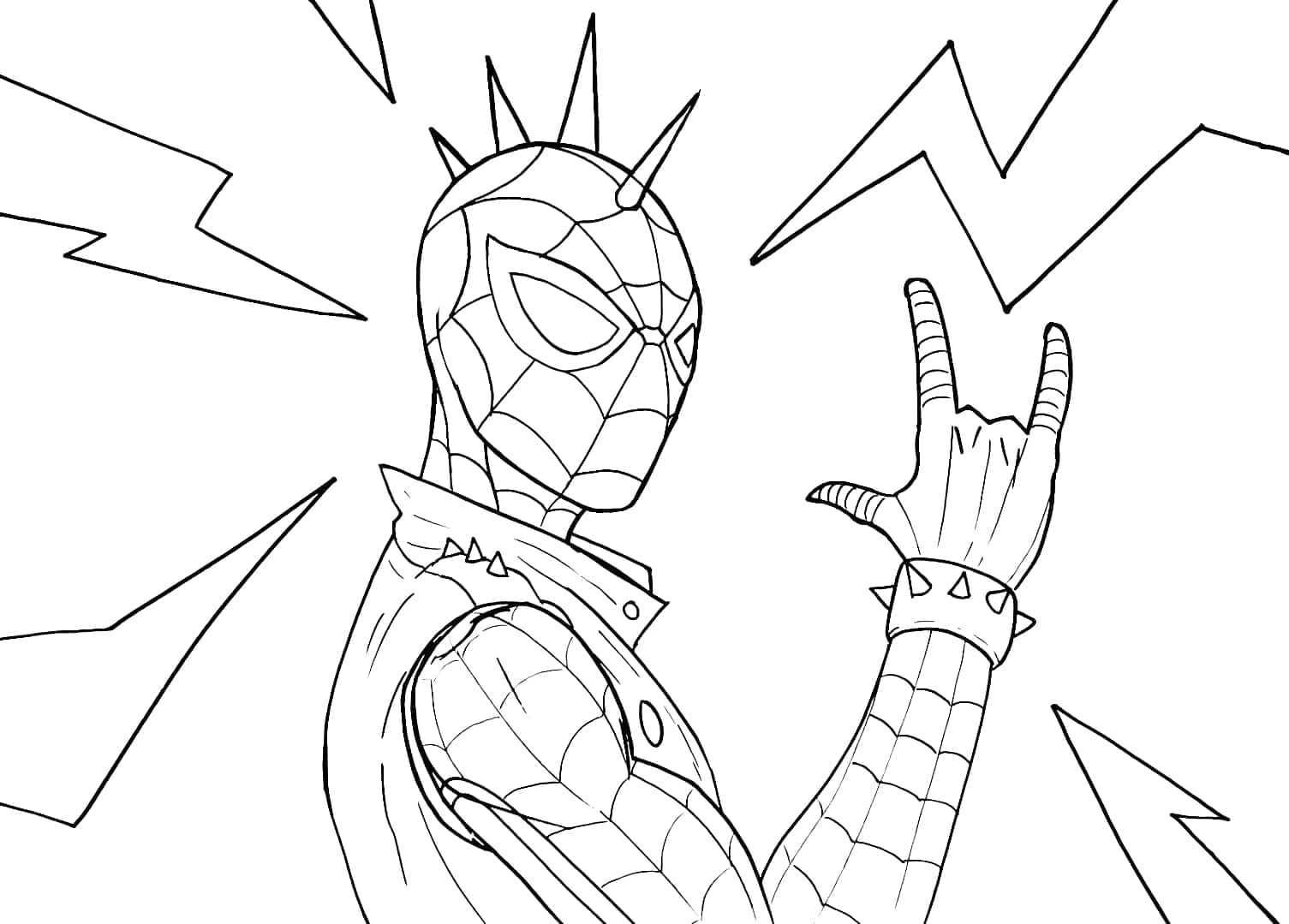 Desenho de Spider Punk para Colorir
