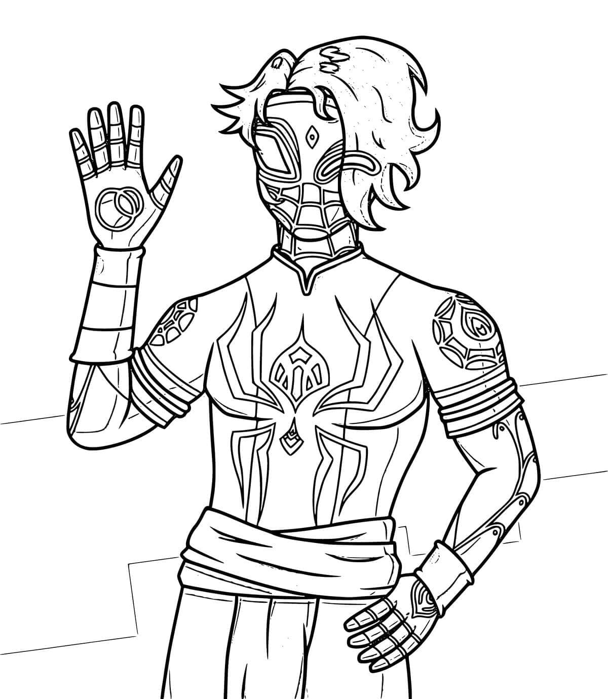 Desenho de Spiderman Pavitr Prabhakar para Colorir