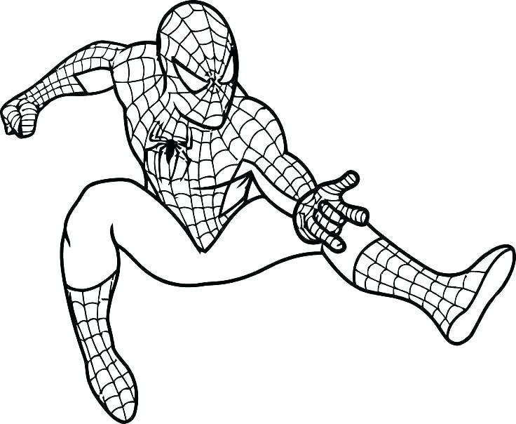 Desenho do Homem Aranha Soltando Teia para Colorir Grátis Pdf