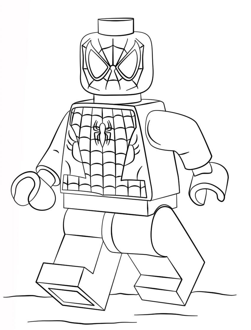 Desenho Pdf Lego do Homem Aranha para Colorir