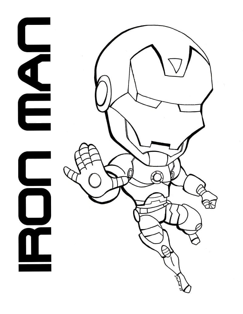 Desenho de Chibi Homem de Ferro para Colorir